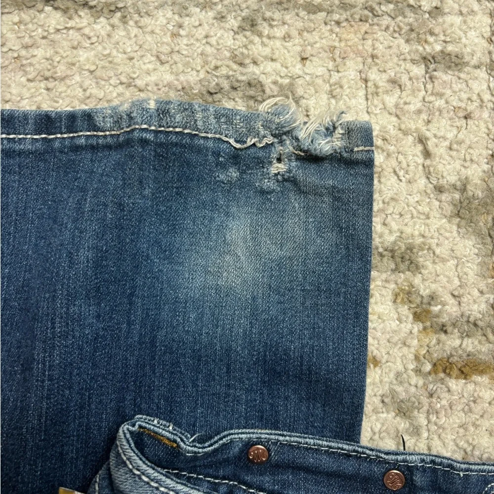 Miss Me Jeans Bootcut Size 30 Dark Wash Mid Rise Denim Rhinestone Pockets - Picture 7 of 10